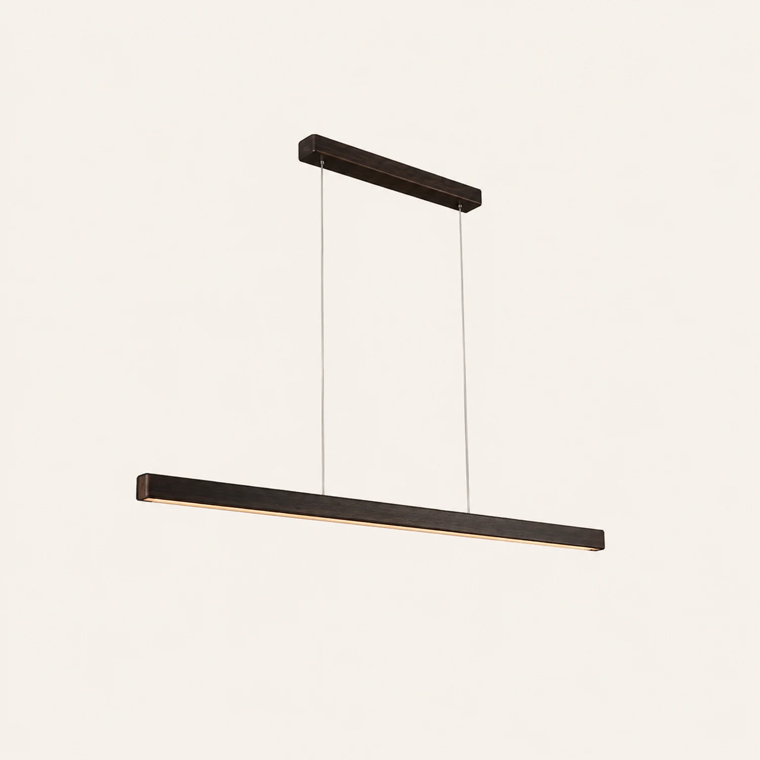 Edge Pendelleuchte Linear dimmbar, Metall&Holz, 60/80/100/120CM Lang - Lumpaz