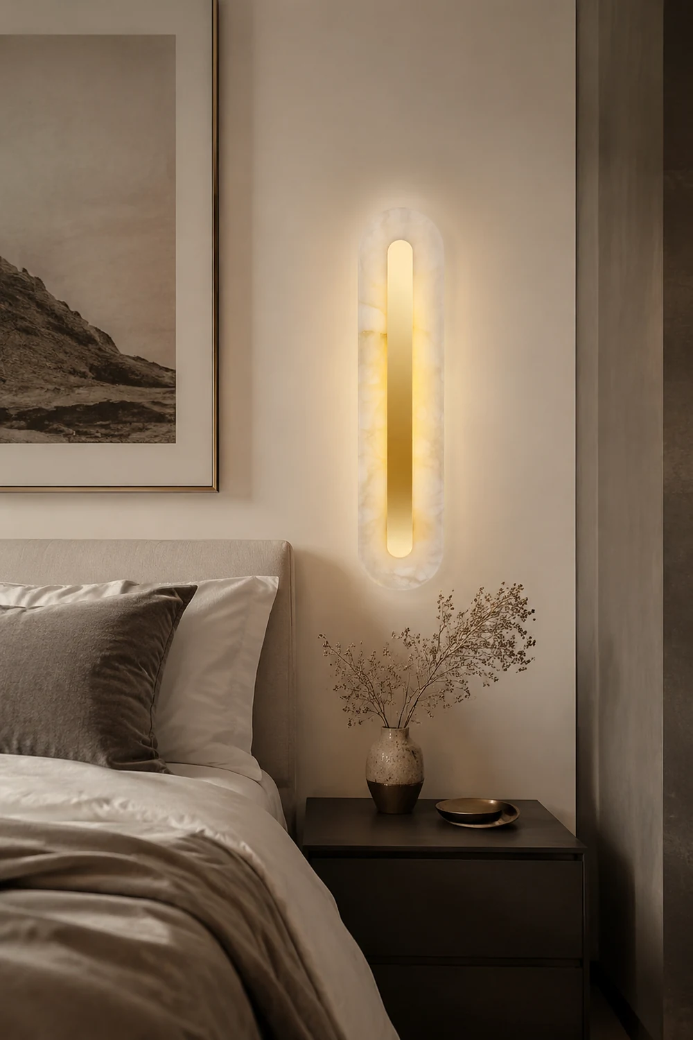 Alabaster Rounded Wall Light - Lumpaz
