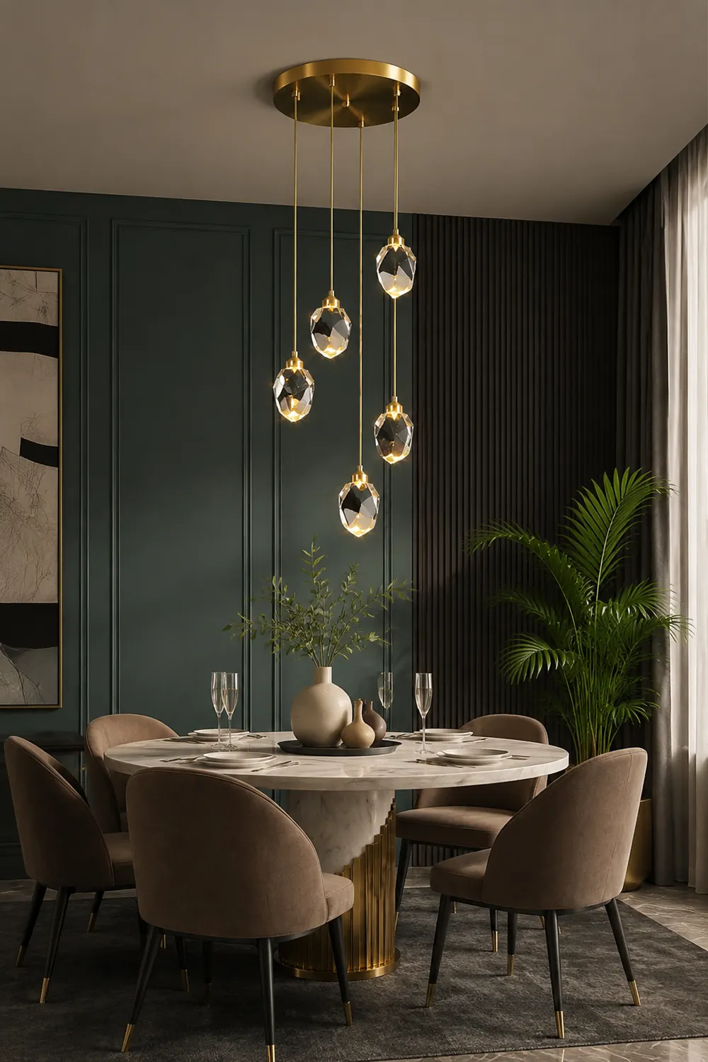 Creative Modern Crystal Gold Raindrop Chandelier - Lumpaz