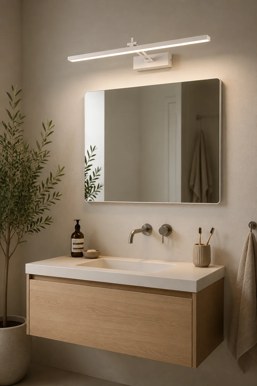 Edge Spiegelfront Waschtisch-Wandleuchte, 2 Farbe, L40/50/60/70CM - Lumpaz
