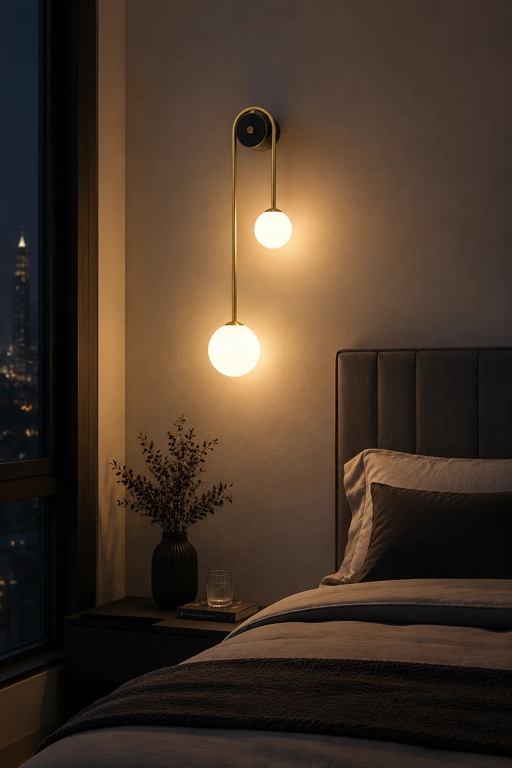 Brass Arc Wall Light - Lumpaz