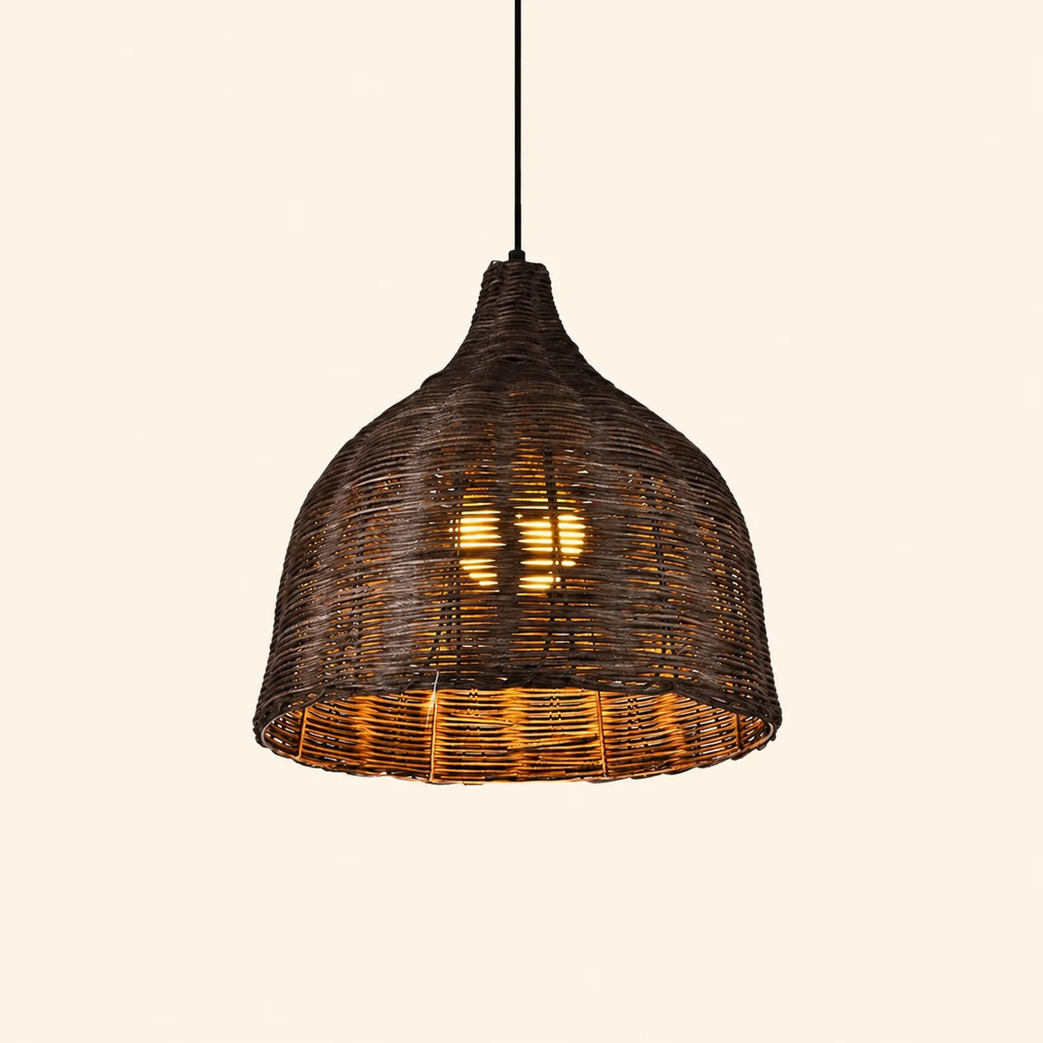 Bamboo Rattan Basket Pendant Light For Kitchen - Lumpaz