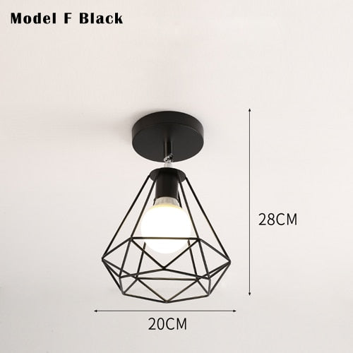 Vintage Deckenlampe E27 Schwarz/Weiß Verstellrichtung LED Deckenleuchten - Cueteks