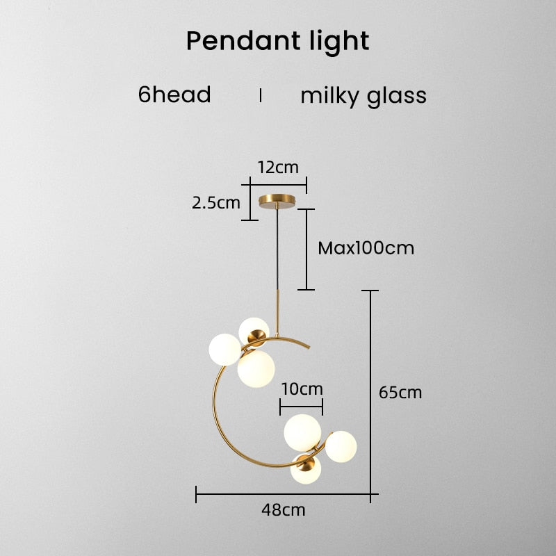 Glaskugel Deckenleuchte Goldene Lampen - Cueteks