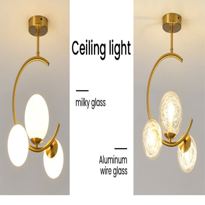 Glaskugel Deckenleuchte Goldene Lampen - Cueteks
