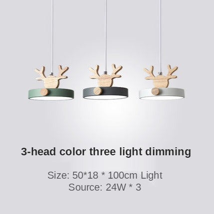 Morandi Holz LED Kronleuchter Hirschgeweih Pendelleuchte - Cueteks