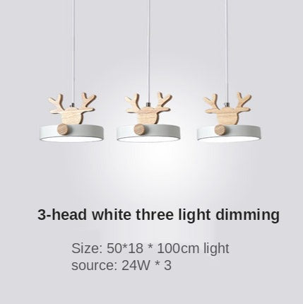 Morandi Holz LED Kronleuchter Hirschgeweih Pendelleuchte - Cueteks
