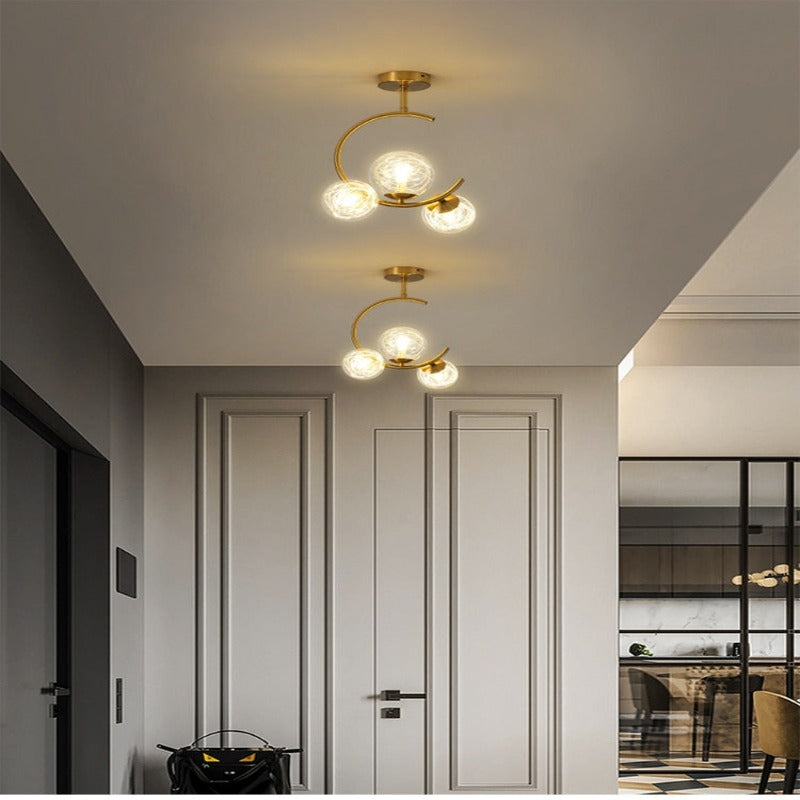 Glaskugel Deckenleuchte Goldene Lampen - Cueteks