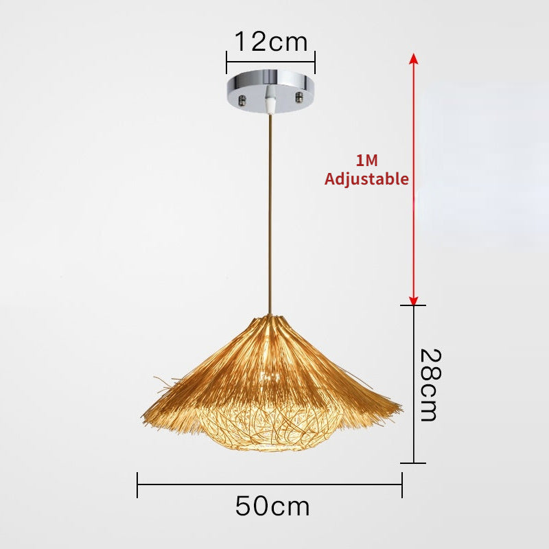 Muto Boho Handgeflochtene Pendelleuchte aus Rattan für Esszimmer - Cueteks