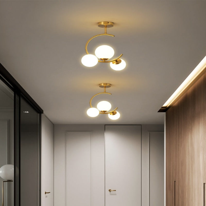 Glaskugel Deckenleuchte Goldene Lampen - Cueteks