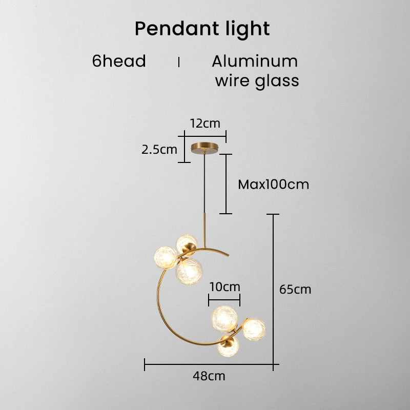 Glaskugel Deckenleuchte Goldene Lampen - Cueteks
