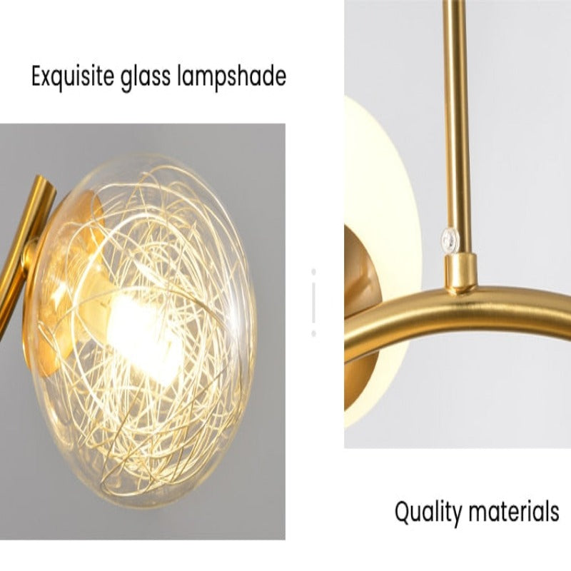 Glaskugel Deckenleuchte Goldene Lampen - Cueteks