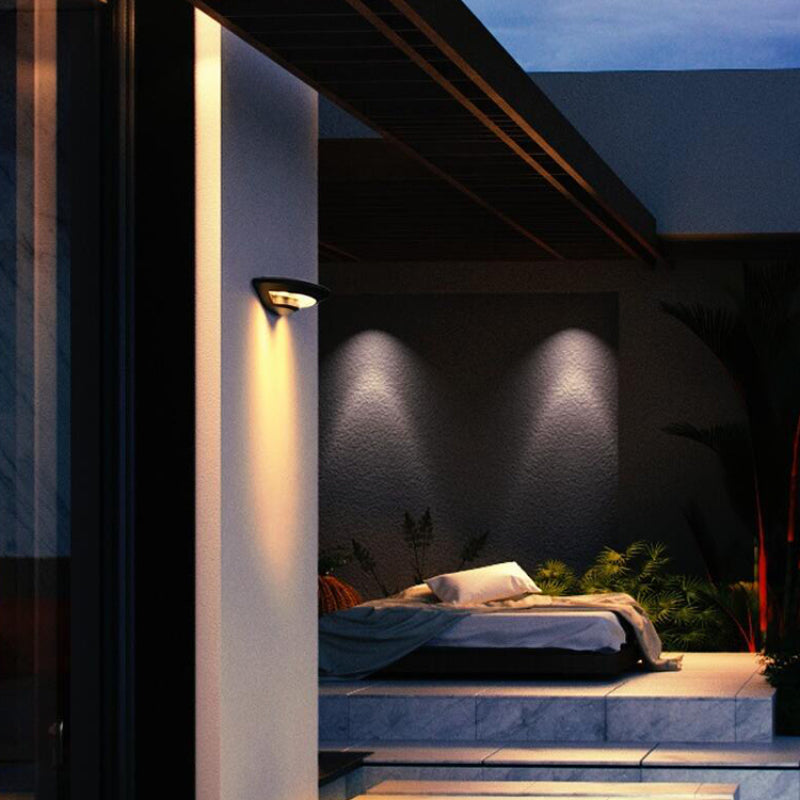 Wasserdichte Fliegende Untertasse Wandleuchte für den Außenbereich mit warmer LED - Cueteks