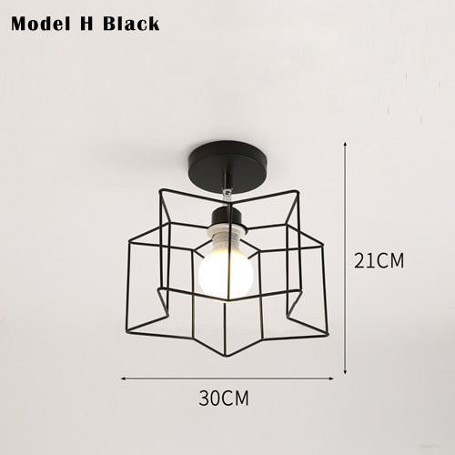 Vintage Deckenlampe E27 Schwarz/Weiß Verstellrichtung LED Deckenleuchten - Cueteks