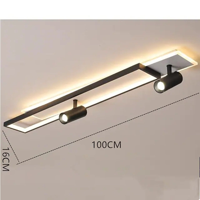 Haney LED-Deckenleuchte mit Strahler, schlicht, modern, schwarz - Cueteks