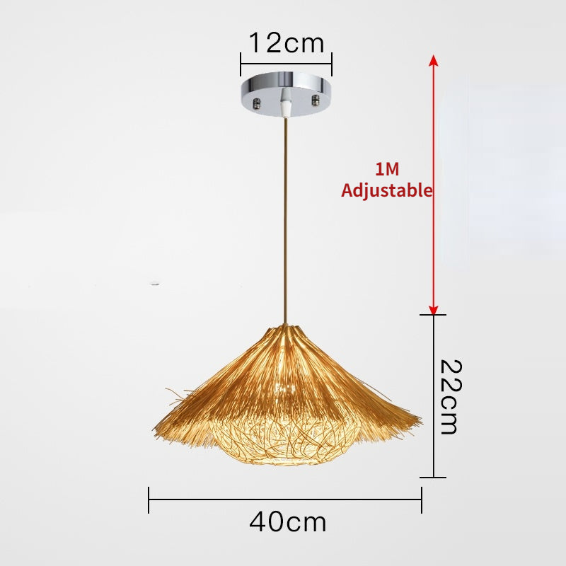 Muto Boho Handgeflochtene Pendelleuchte aus Rattan für Esszimmer - Cueteks