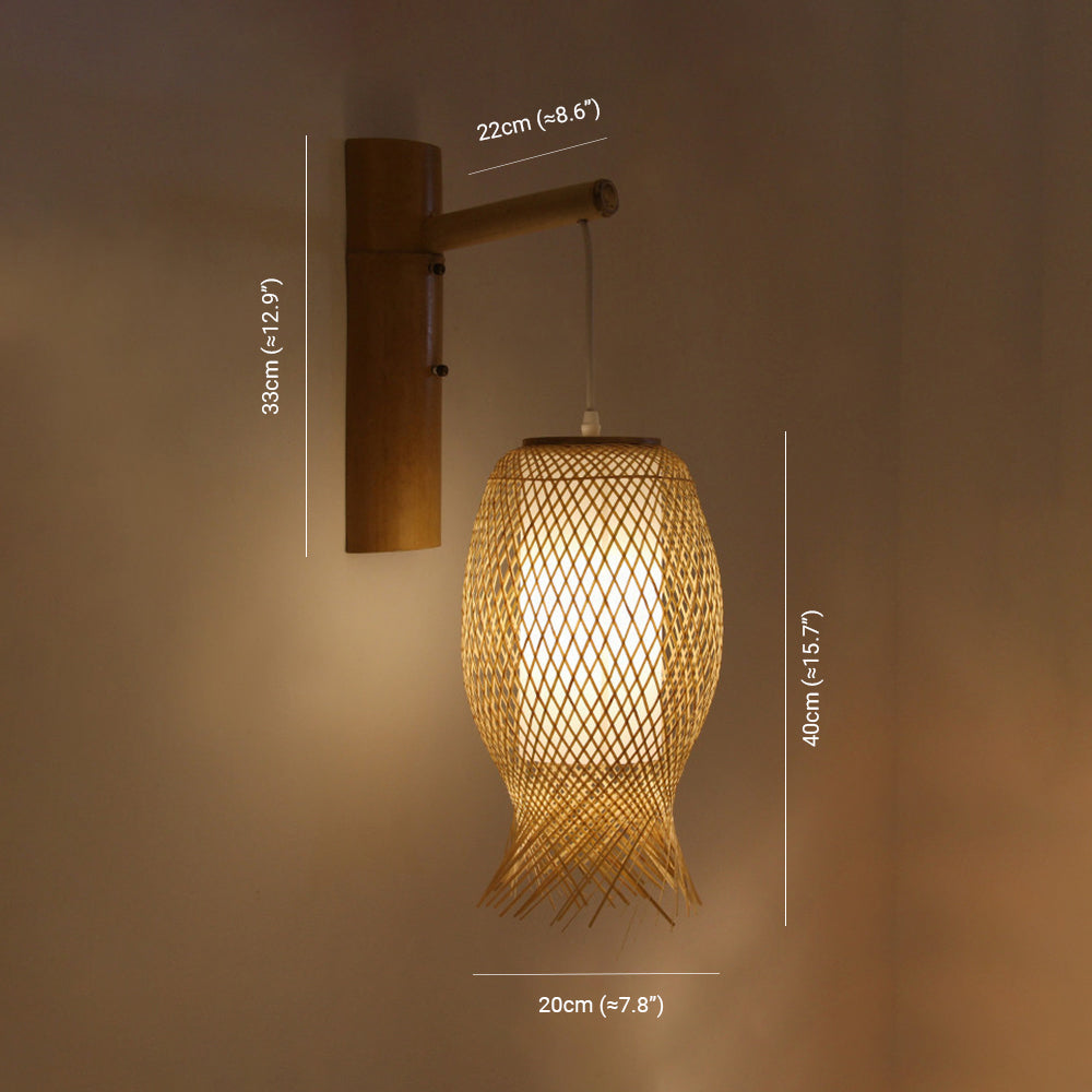 Muto Bamboo Weben Wandleuchte, 4 Stile - Cueteks
