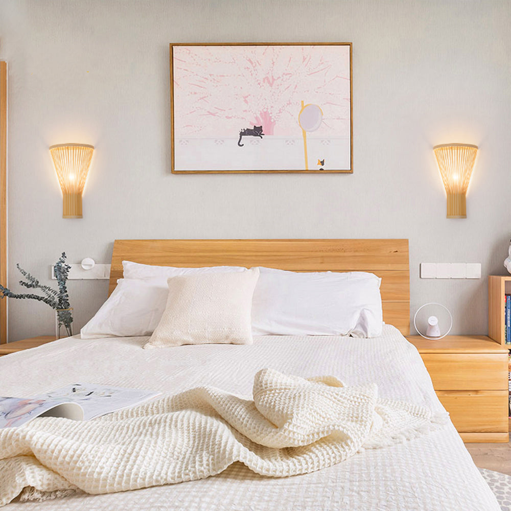 Muto Bamboo Weben Wandleuchte, 2 Stile - Cueteks