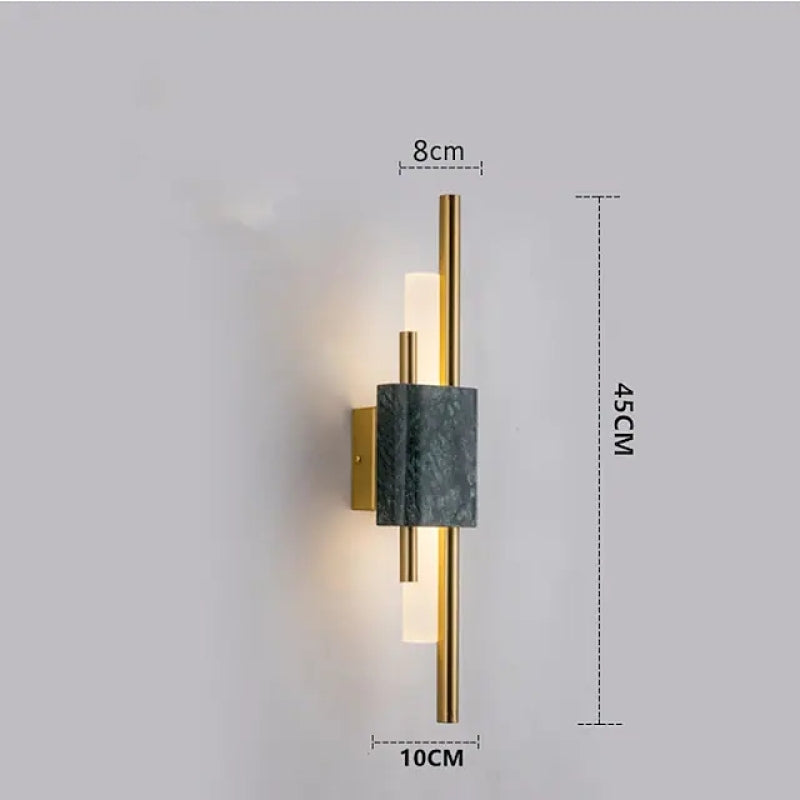 Einfache Wandlampe am Bett aus Marmor im Schlafzimmer - Cueteks