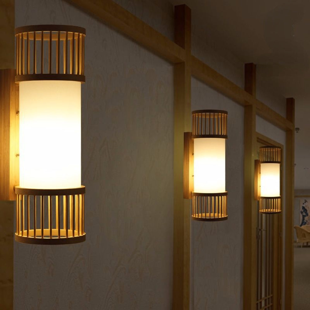 Muto Bamboo Weben Wandleuchte, 4 Stile - Cueteks