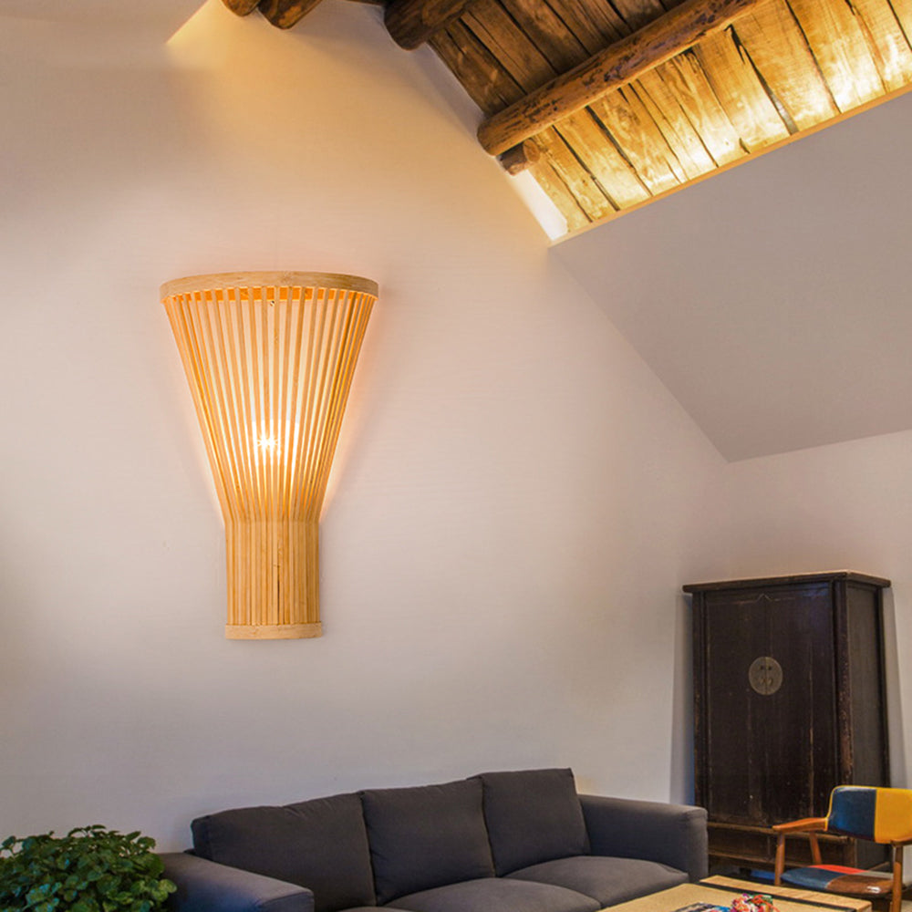 Muto Bamboo Weben Wandleuchte, 2 Stile - Cueteks