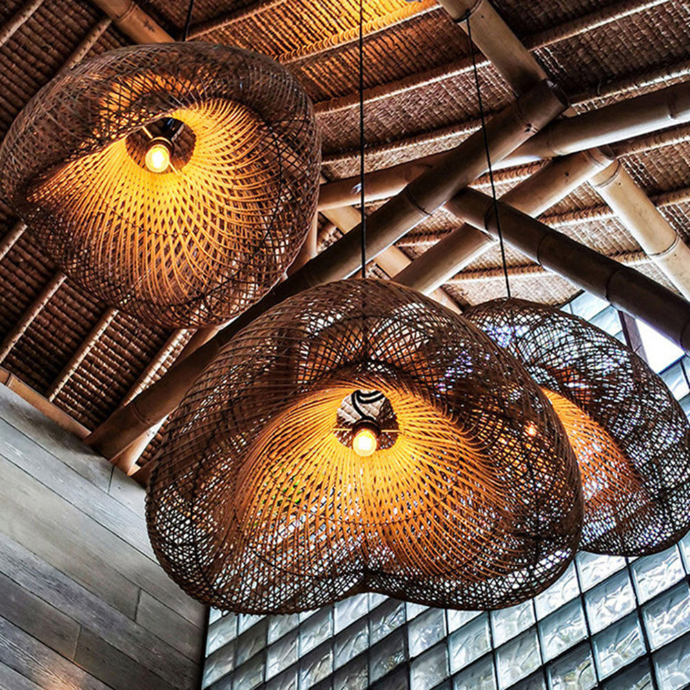 Muto Pendelleuchte, Rattan, ∅50/60/80cm - Cueteks