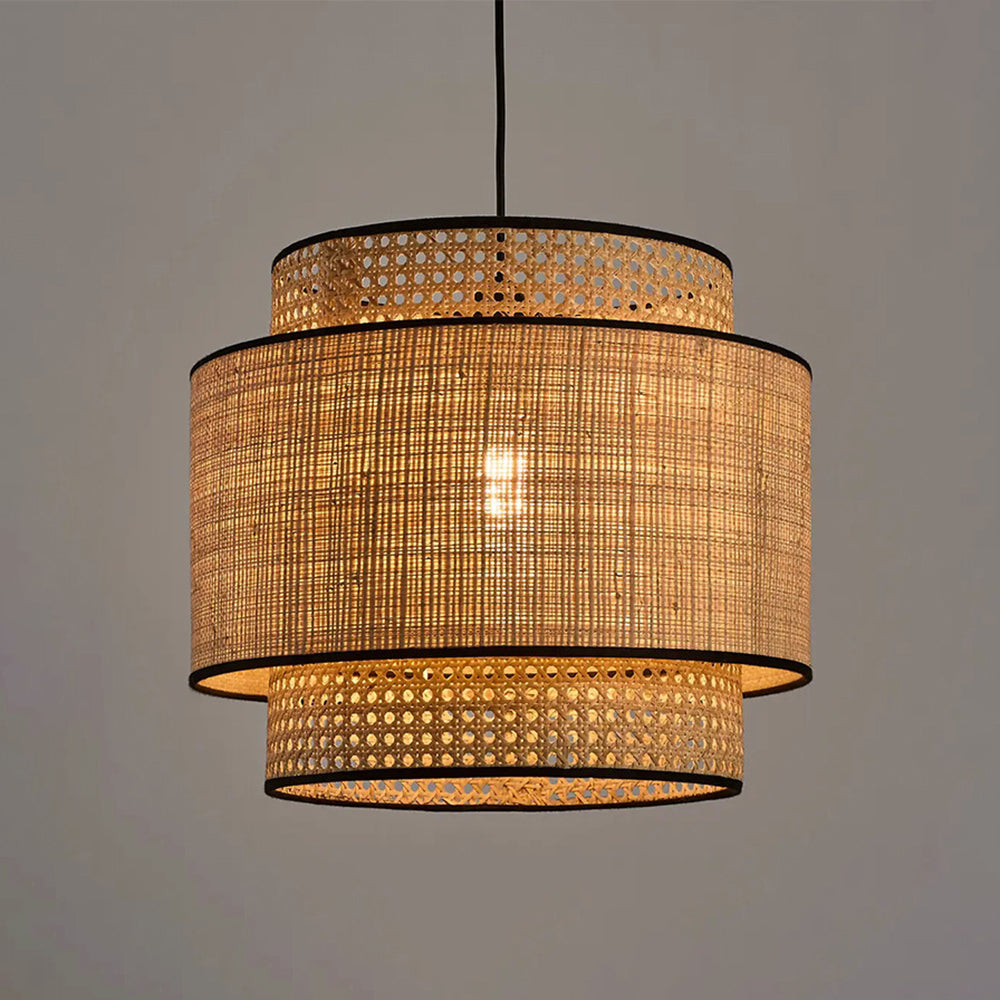 Ritta Pendelleuchte dreilagig, Rattan, ∅30/40/60cm - Cueteks
