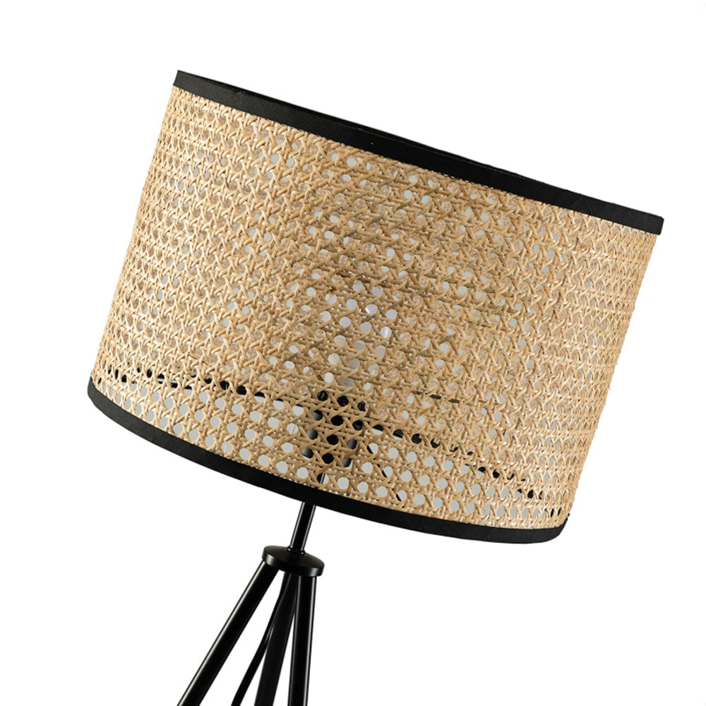 Ritta Tripod Stehlampe, Rattan & Weidengeflecht - Cueteks
