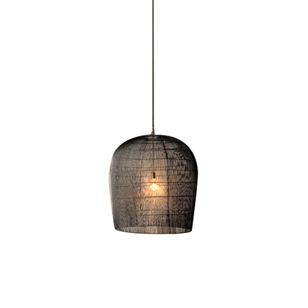 Ritta Weiß & Schwarz Pendelleuchte, Rattan, ∅31/51cm - Cueteks