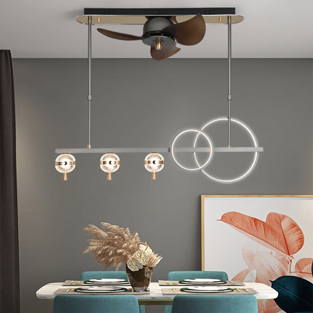 Madina Deckenventilator mit Beleuchtung Aluminium & Metall, ∅110CM - Cueteks