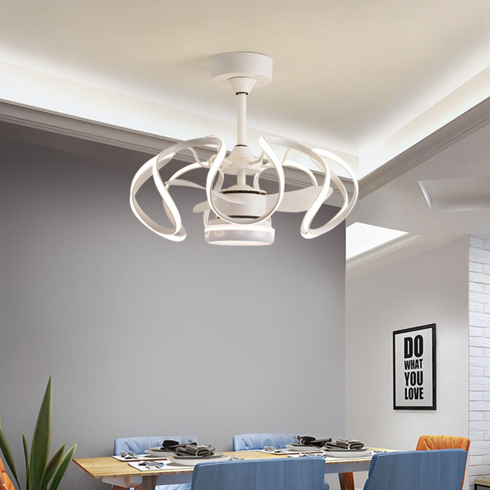 Lacey Deckenventilator mit Beleuchtung Grau & Weiß, 2 Stile, ∅65CM - Cueteks