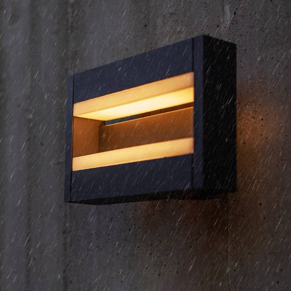 Orr Schwenkbar Außenwandleuchte Schwarz, 2-flammig, 23CM Lang - Cueteks
