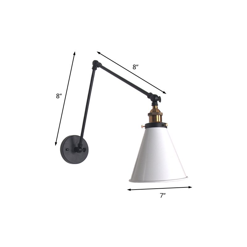 Brady Konische, verstellbare Wandleuchte, Metall - Cueteks