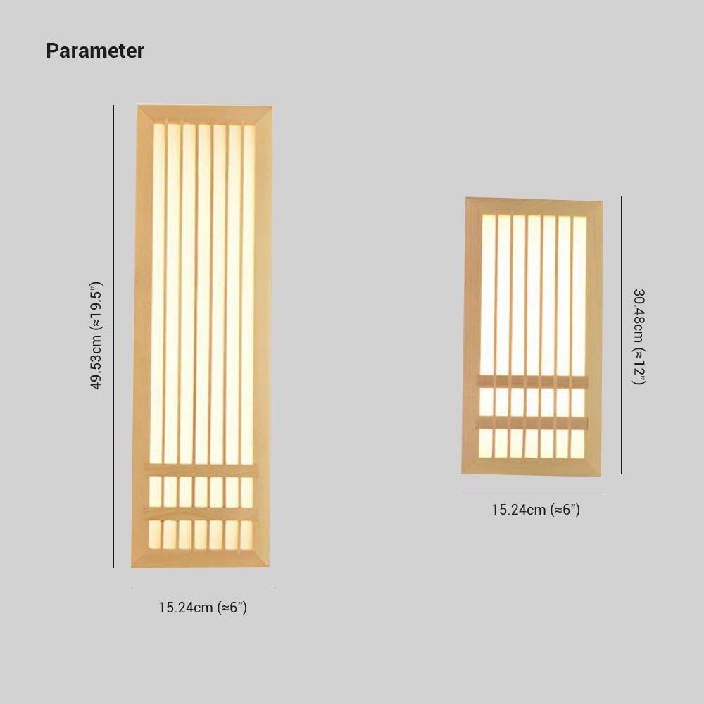 Ozawa Rechteckige Wandleuchte aus Holz - Cueteks