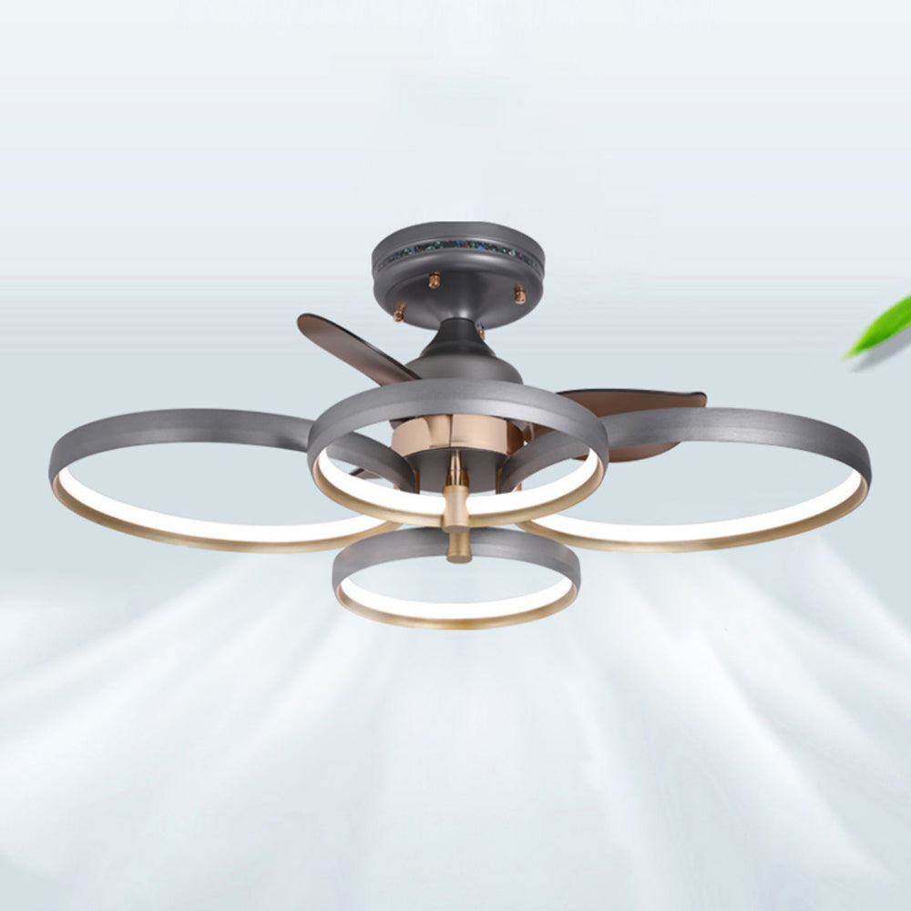 Kelley Deckenventilator mit Beleuchtung Aluminium & Metall, 2/3/4-flammig, ∅65/90CM - Cueteks