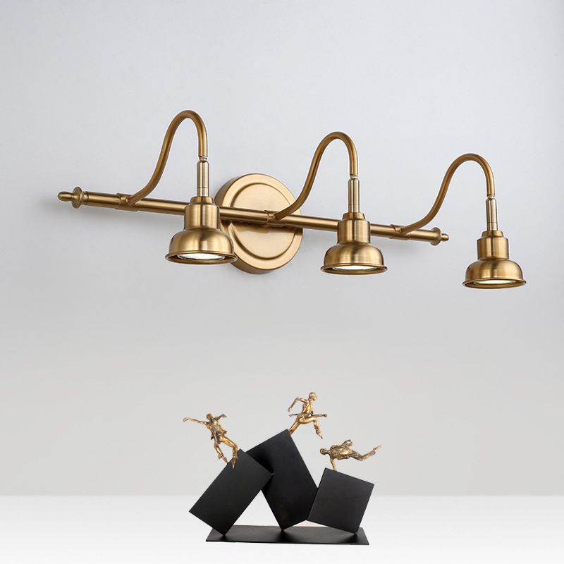 Eryn Postmoderne Goldene Spiegelfront Waschtisch-Wandleuchte, 2/3/4-flammig - Cueteks