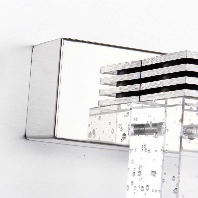 Leigh Transparente quadratische Spiegelfront Eitelkeit Wandleuchte, 1/2/3/4 -flammig - Cueteks