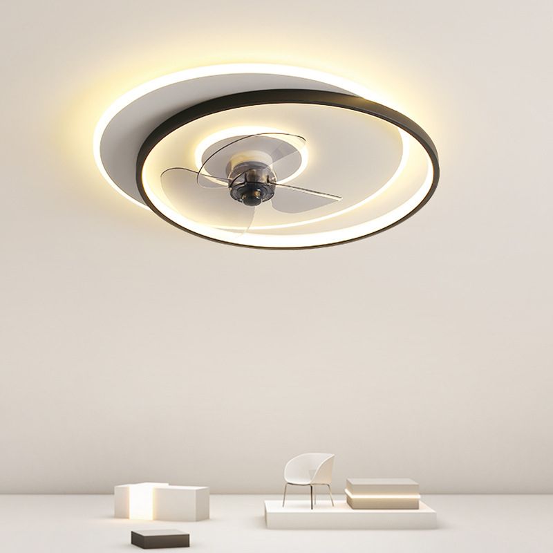 Quinn Deckenventilator mit Beleuchtung Doppel-Ring, 2 Farben, ∅46/56CM - Cueteks