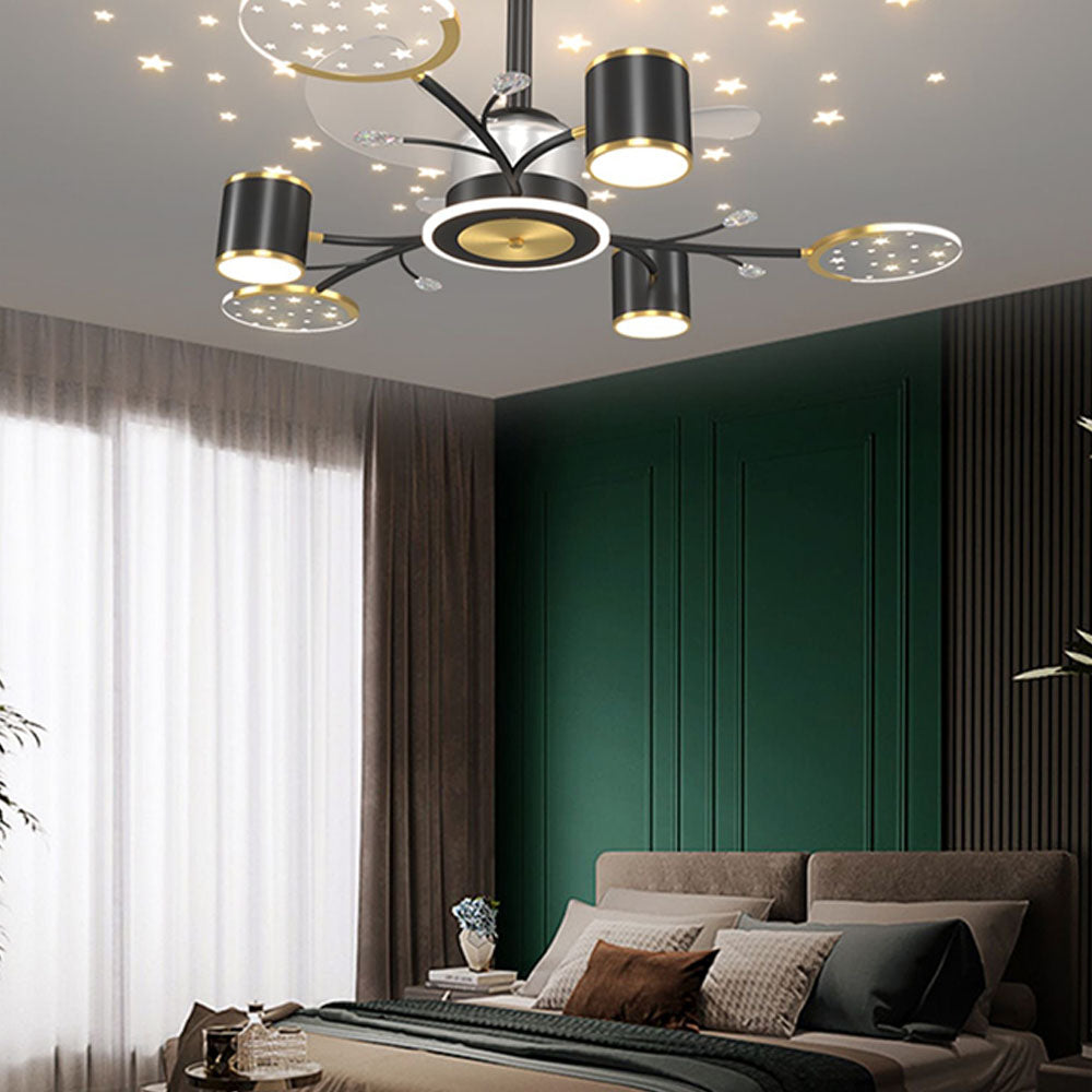 Madina Deckenventilator mit Beleuchtung, 6/8/10/12-flammig, ∅80/100/120CM - Cueteks