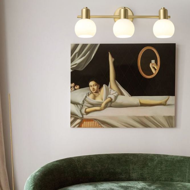Valentina Gold Spiegelfront Waschtisch-Wandleuchte, 1/2/3-flammig - Cueteks