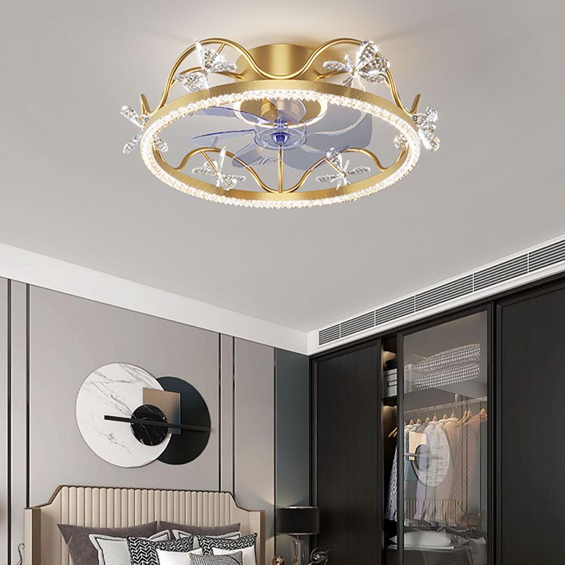 Minori Deckenventilator mit Beleuchtung Schneeflocke, 4 Farben, ∅52CM/52CM - Cueteks