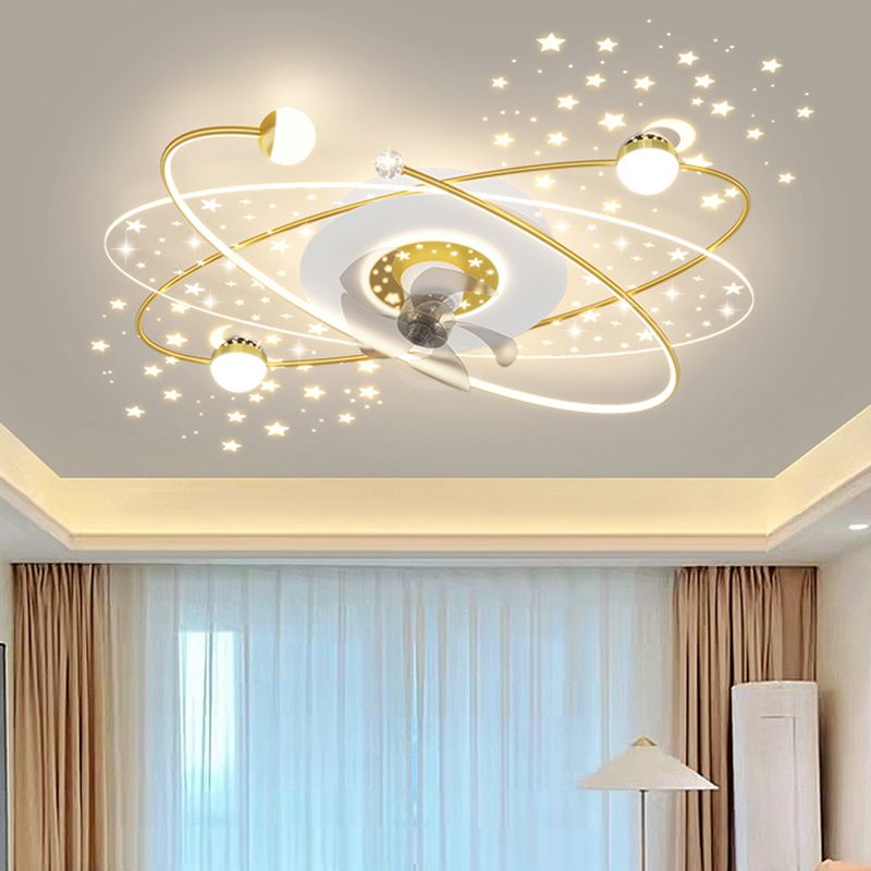 Madina Deckenventilator mit Beleuchtung Sternklar, 3 Farben, ∅110CM - Cueteks