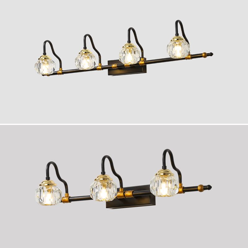 Kristy Schwarzer Spiegel Front Vanity Wandleuchte, 1/2/3/4-flammig - Cueteks
