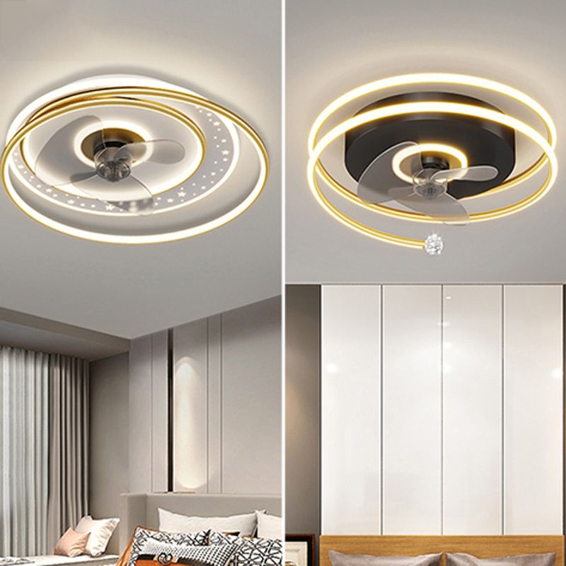 Quinn Deckenventilator mit Beleuchtung 3-Ring, 3 Stile, ∅50/52/53CM - Cueteks