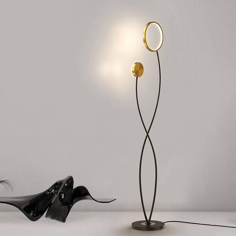 Louise Welle Stehleuchte, 2-flammig, Metall, 170CM Lang - Cueteks