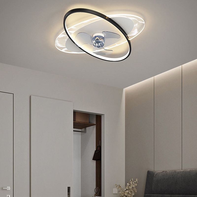 Edge Deckenventilator mit Beleuchtung Doppel-Ring, 2 Farben, 55CM Lang - Cueteks