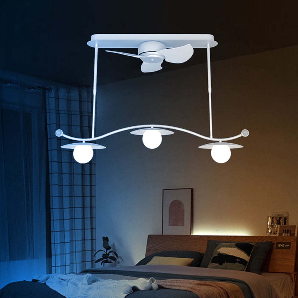 Carins Deckenventilator mit Beleuchtung Weiß, 2 Stile, ∅100/120CM - Cueteks