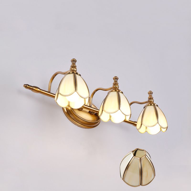 Félicie Armlehne Spiegelfront Waschtisch-Wandleuchte , Messing, 2/3/4/5-flammig - Cueteks