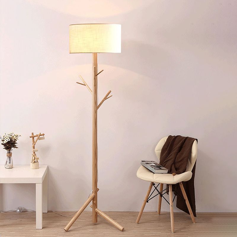 Muto Stehleuchte, Textil & Holz, 175CM Lang - Cueteks