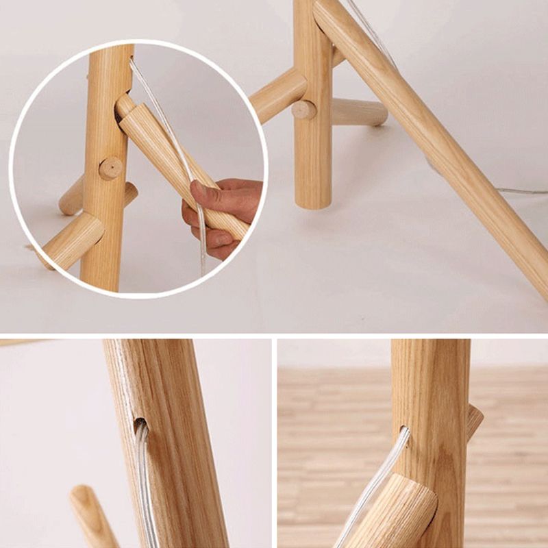 Muto Stehleuchte, Textil & Holz, 175CM Lang - Cueteks